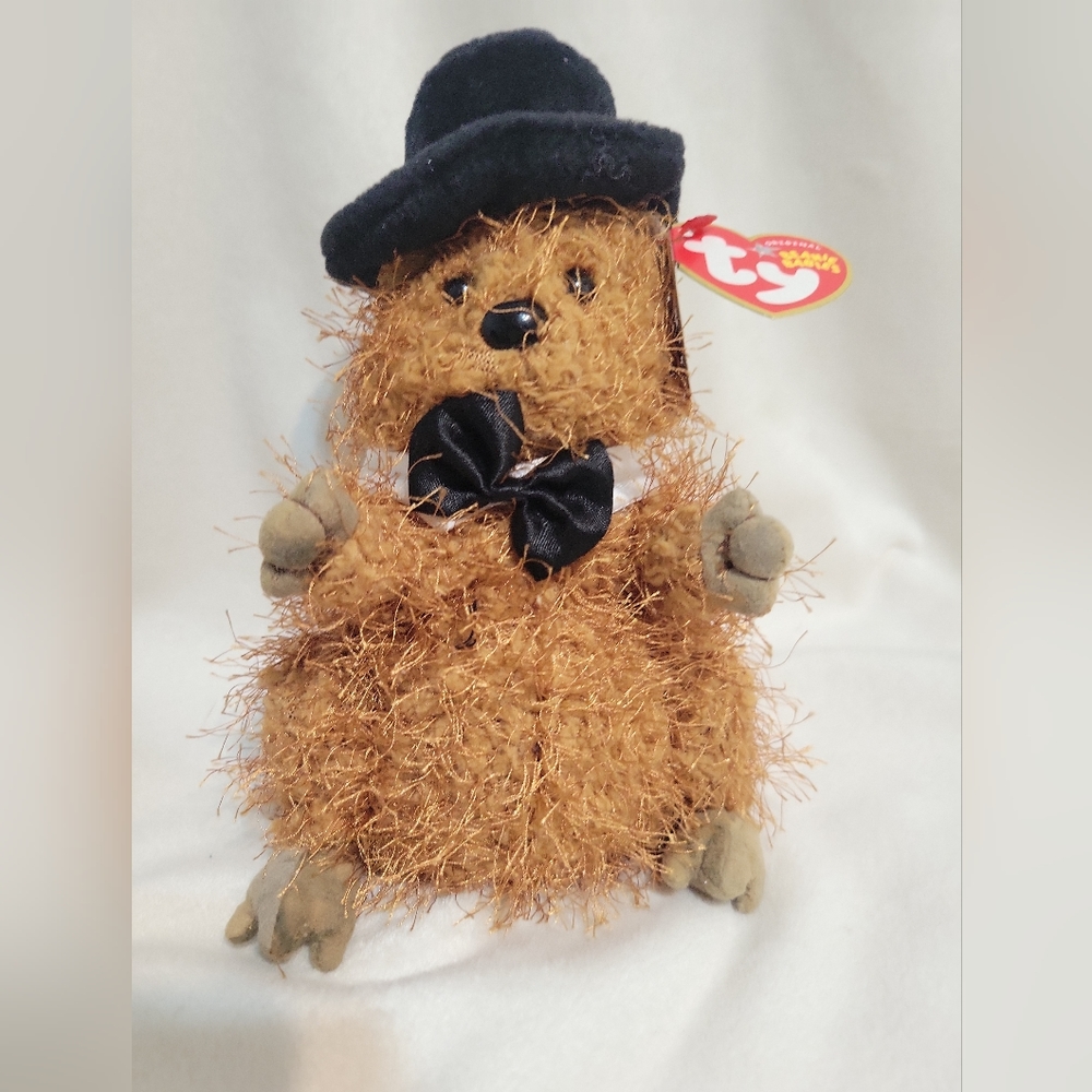 TY PUNXSUTAWN-E PHIL 2005 the GROUNDHOG BEANIE BABY - MINT with MINT TAGS